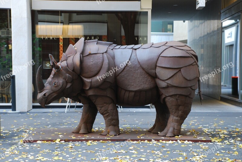 Rhino Monument Art Zurich Sculpture