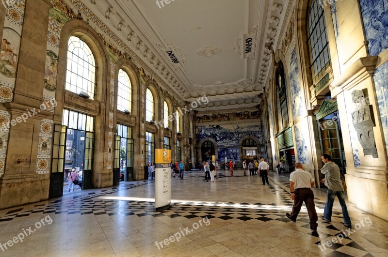 Railway Station Porto Portugal Azulejos Tile