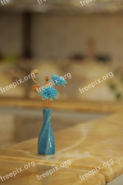 Vase Flower Blue Flowers Artificial Flower Free Photos