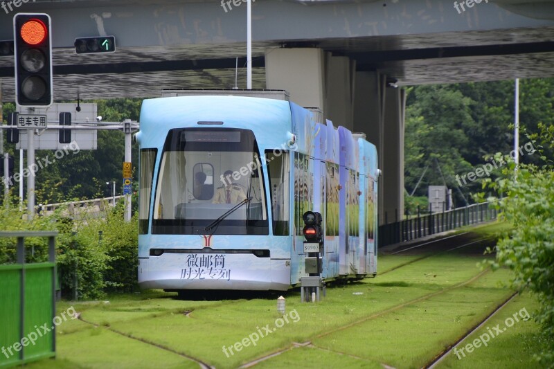 Guangzhou Tram White Urban China