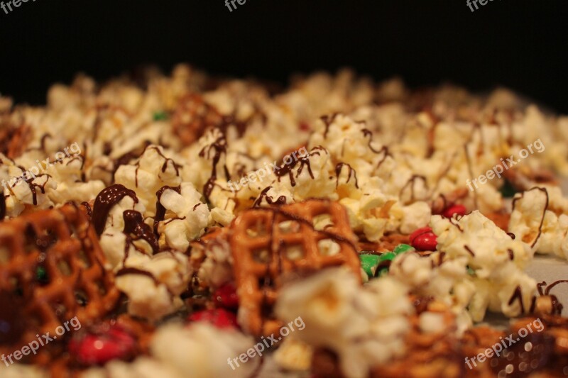 Snack Popcorn Pretzel Tasty Free Photos