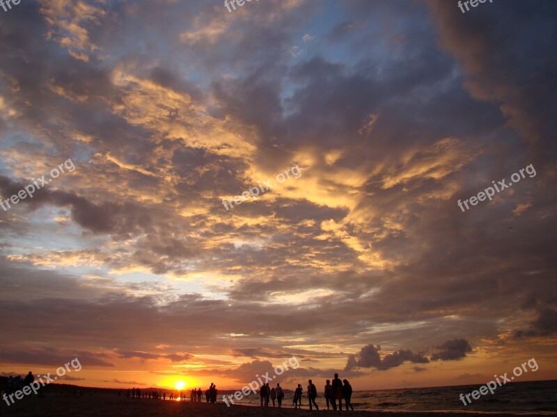 Sea Clouds Sunset Sky Landscape