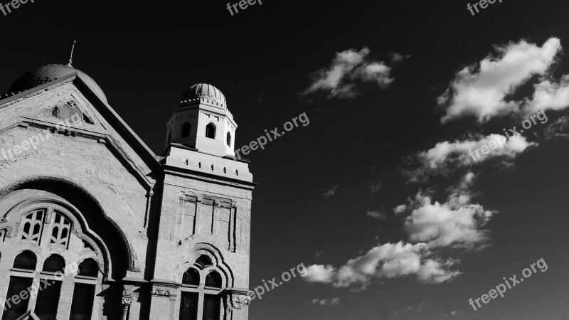 Synagogue Black And White The Clouds Building Church