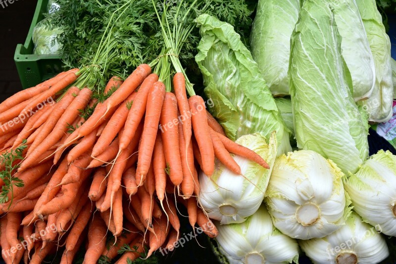 Vegetables Carrots Kohl Market Healthy