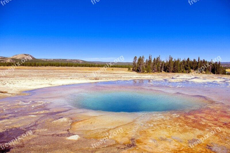 Midway Geyser Basin's Opal Pool Hot Pool Yellowstone National