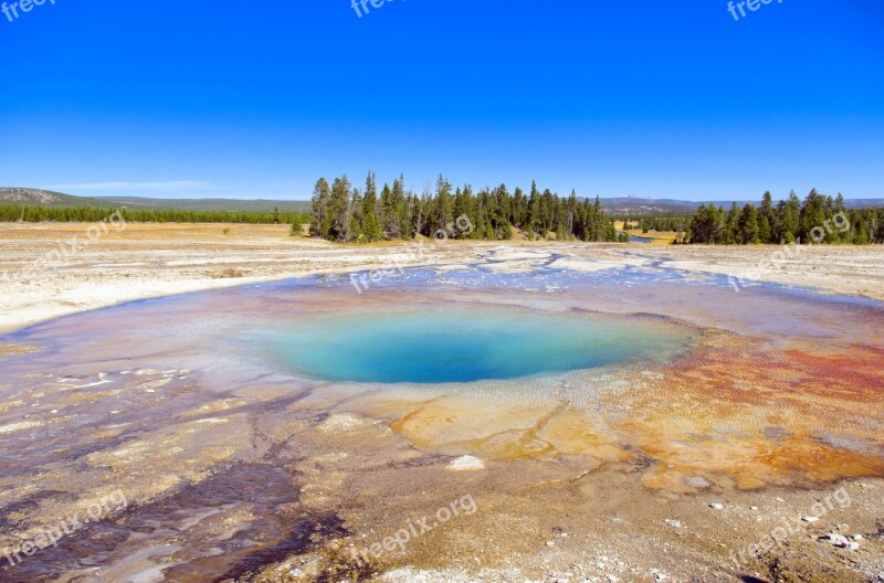 Opal Pool At Midway Geyser Basin Hot Pool Yellowstone National