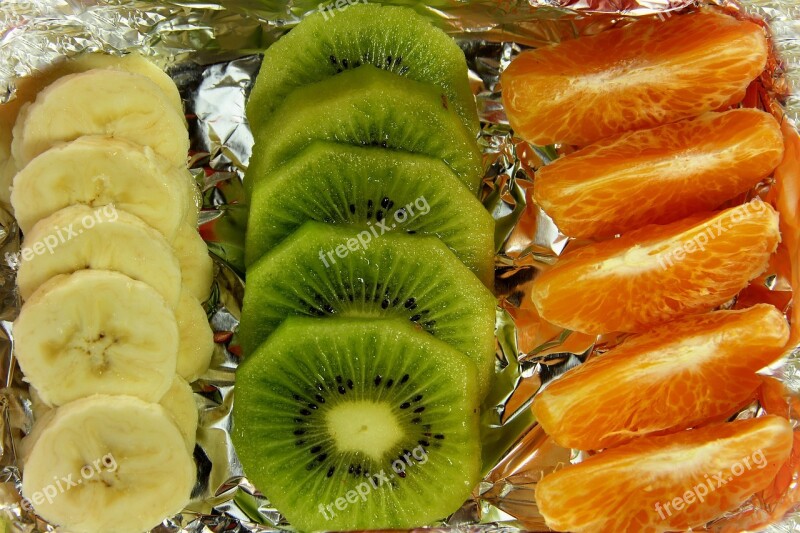 Fruit Kiwi Green Banana Yellow