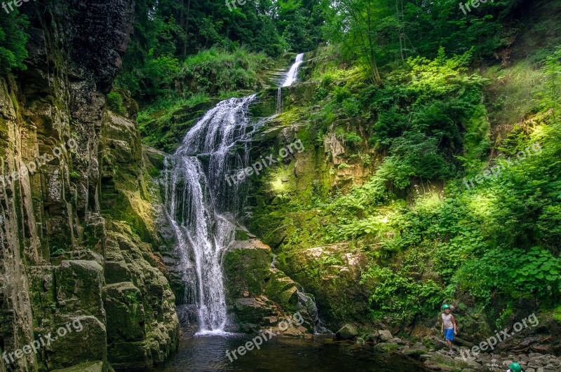 Waterfall Szklarka Poreba Water Nature Holidays