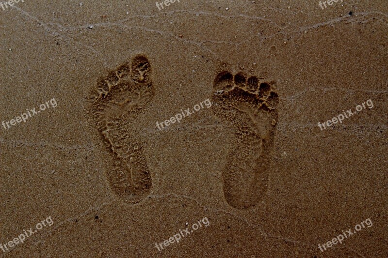 Footprint Summer Sea Beach Sand