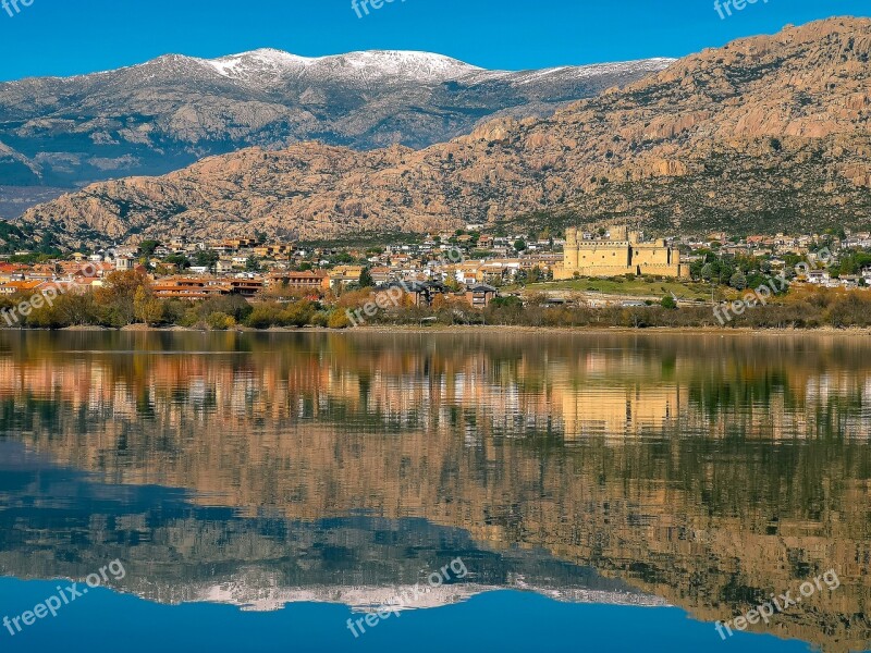 People Landscape Lake Mountains Manzanares