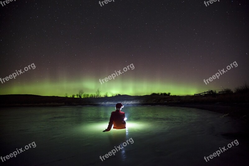 Aurora Northern Lights Holidays Santa Hat Christmas