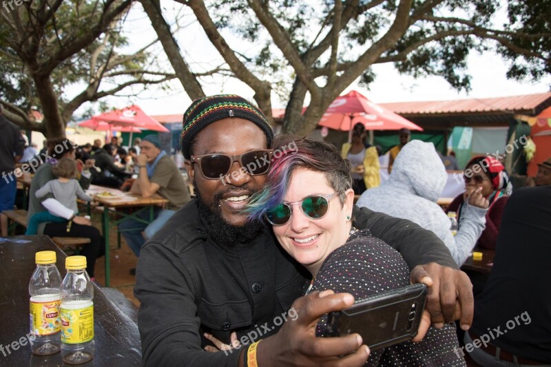 Happy Couple Outdoor Multiracial Love