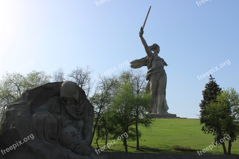 Volgograd Monument Sights Mother Motherland Free Photos