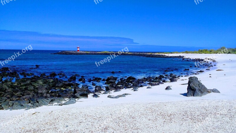 Beach Galápagos Ecuador Blue Free Photos