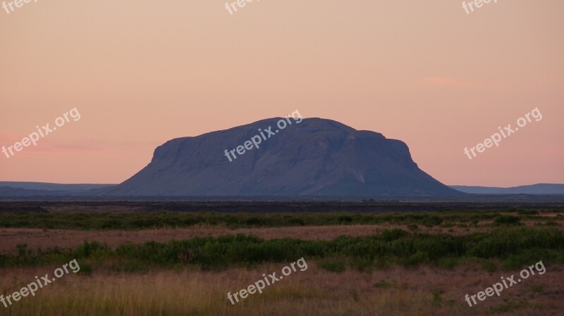 Burfell Iceland Midnight Sun Free Photos