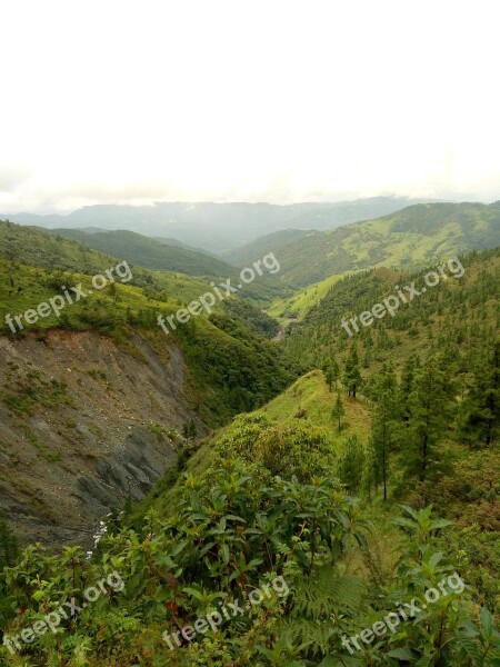 Hills Scenery Beautiful Landscape Greenery River