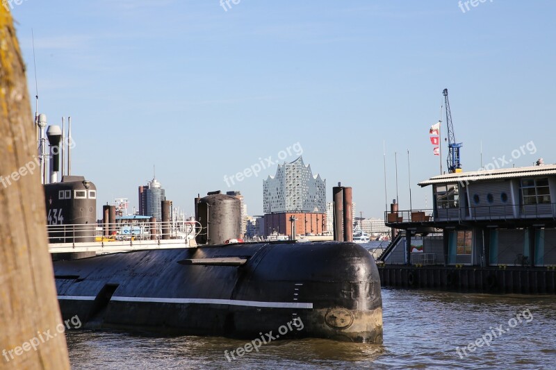 Hamburg Port Elbe Philharmonic Hall Elbe U Boat