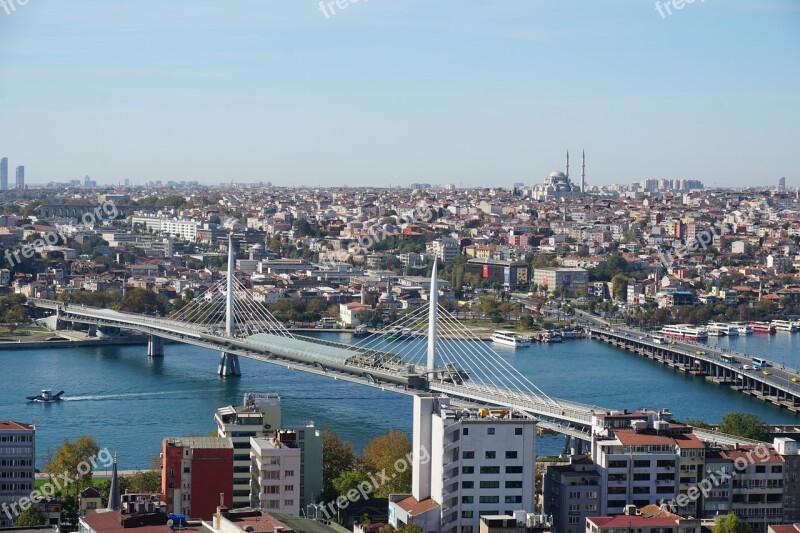 Istanbul Golden Horn Bridge Golden Horn Free Photos