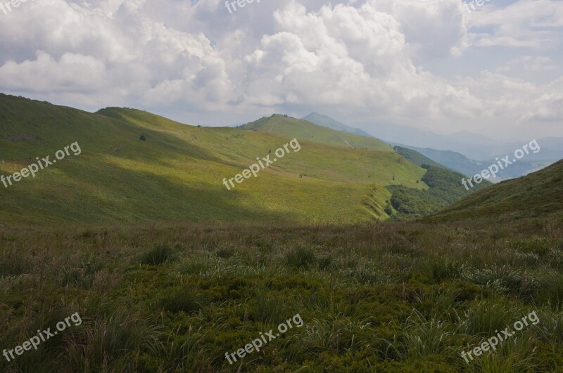 Bieszczady Panorama Landscape Mountains Nature