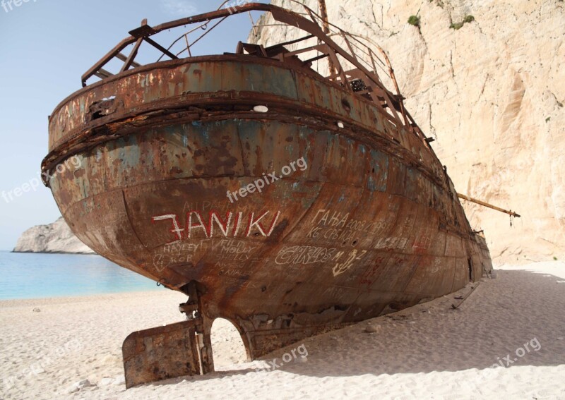 Wreck Zakyntos Greece Free Photos