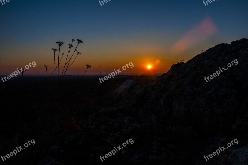 Sunset Nature Forest Castle Olsztyn Alive