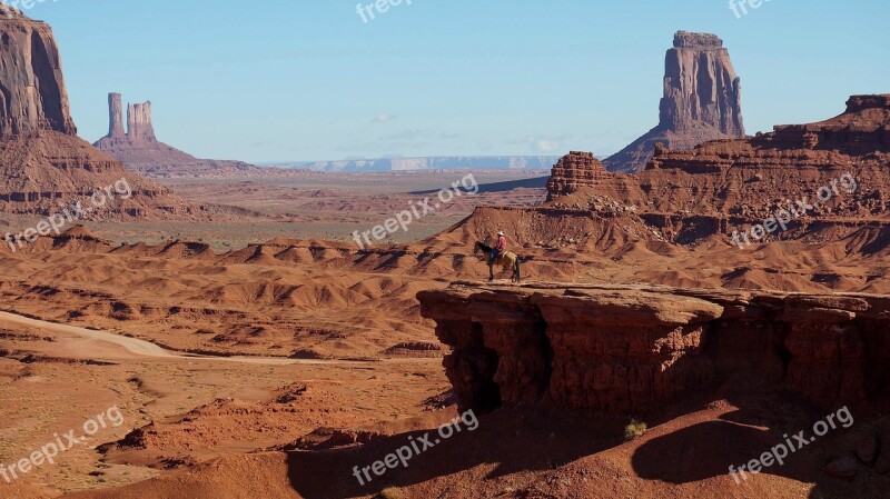 Monument Valley Blue Sky America Utah Sand