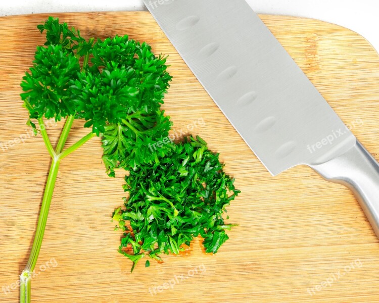 Chef Kitchen Knife Parsley Chopped