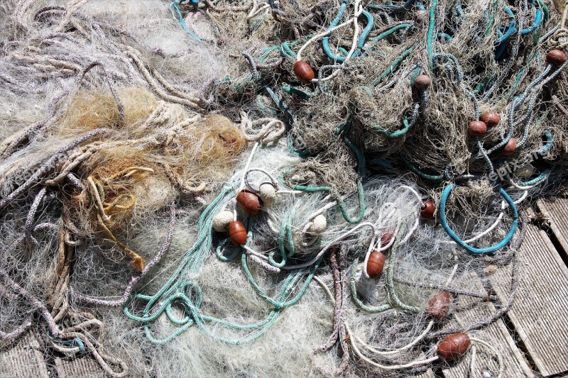 Fishing Net Tangled On The Shore Fishing Mediteran