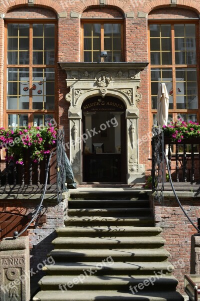 Gdańsk Poland House Entrance Historic Preservation Gdańsk