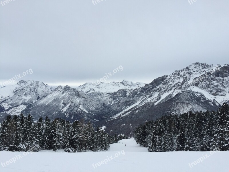 The Alps Livigno Panorama Stok Winter