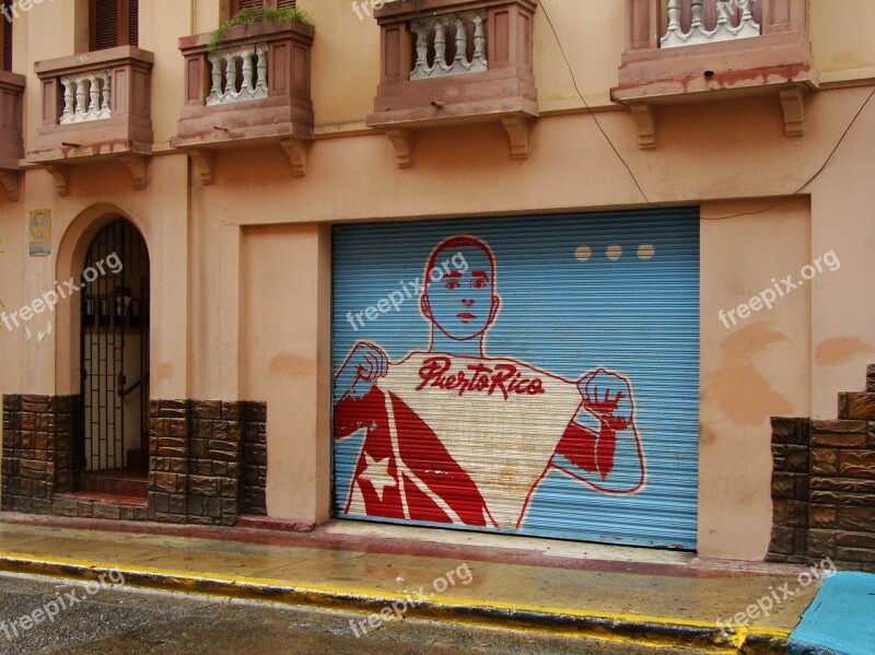 Puerto Rico Old San Juan Caribbean Architecture Mural