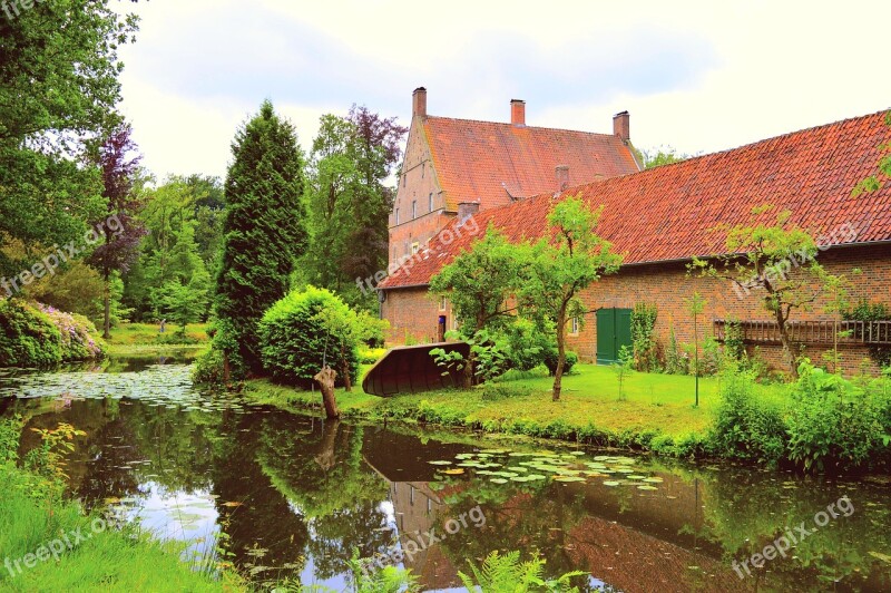 Water House Mirroring Landscape Nature