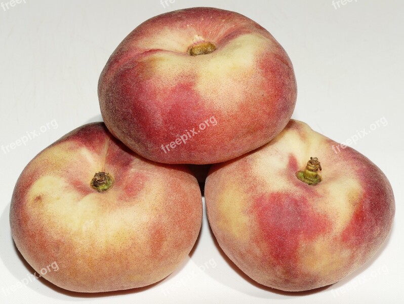 Peach Flat Peach Stone Fruit Platt Prunus Persica