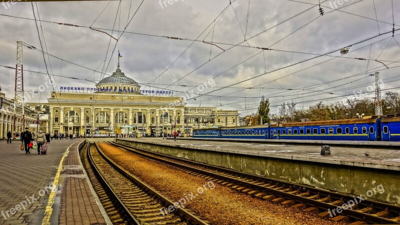 Odessa Station Train Rails Wire