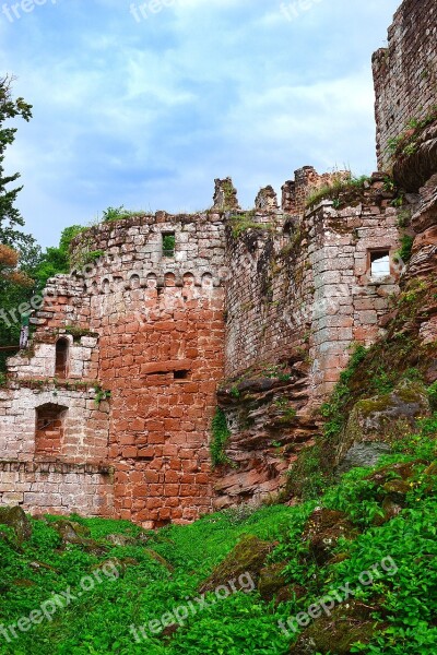 Castle Ruin France Sandstone Heritage