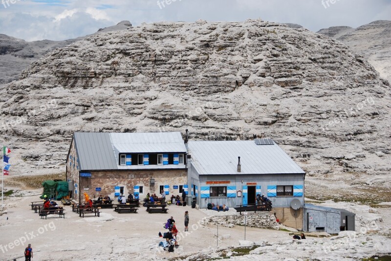 Refuge Trentino Dolomites Mountain Rocks