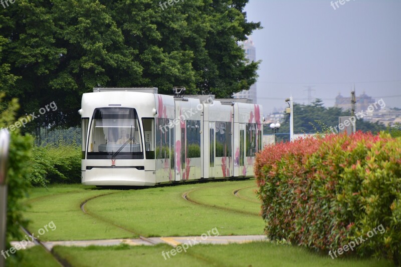 Guangzhou Tram White Urban China