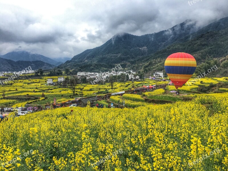 Wuyuan Rape Hot Air Balloon Free Photos