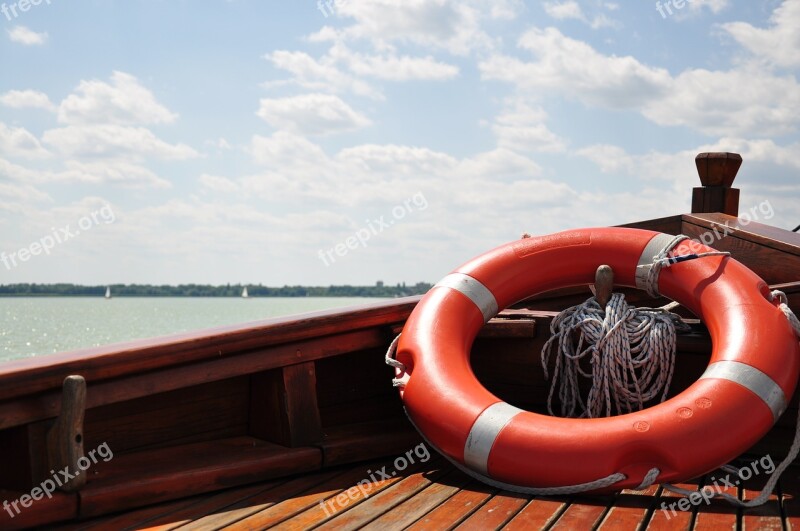 Boat Water Life Buoy Landscape Lake