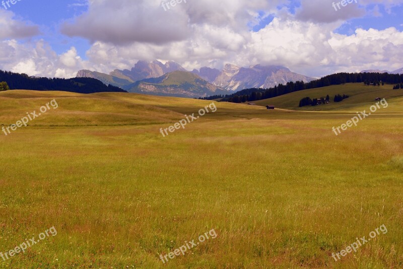 Prato Prairie Dolomites Mountain Clouds