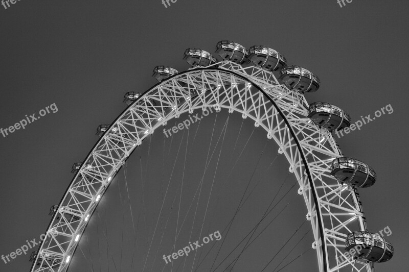 London London Eye Black And White Pods Night