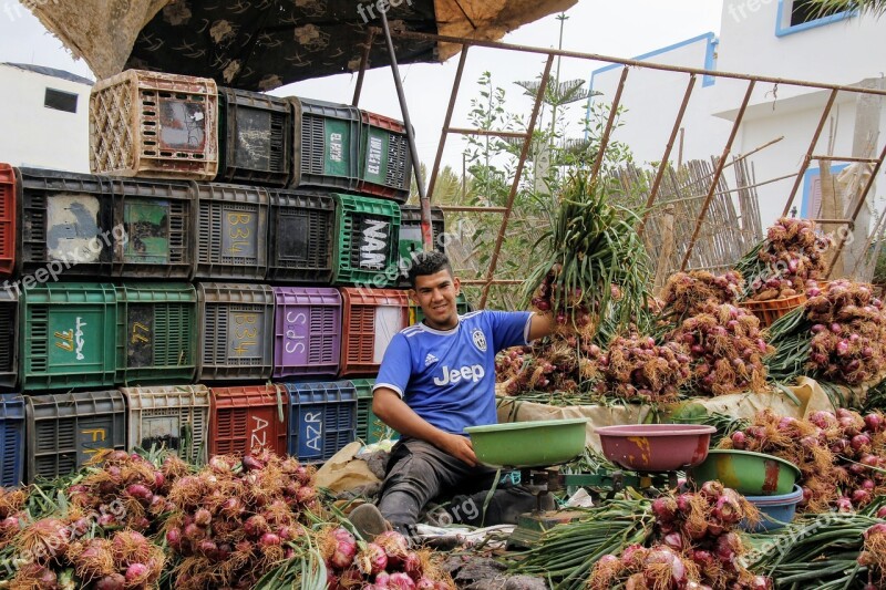 Onions Onion Seller Vegetables Dealer Market