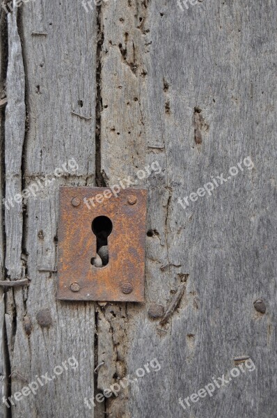 Door Bolt Wood Lock Old