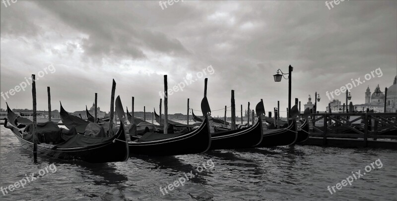 Venice Gondolas Jetty Water Create