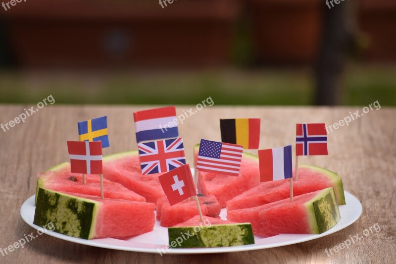 Watermelon Plate Served Flags World