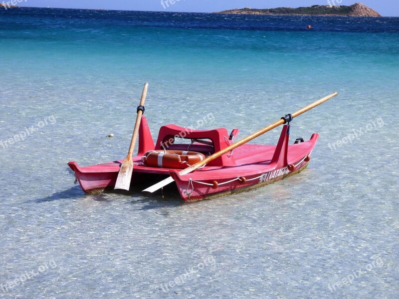 Lifeboat Sea Sardinia Rowing Boat Beach