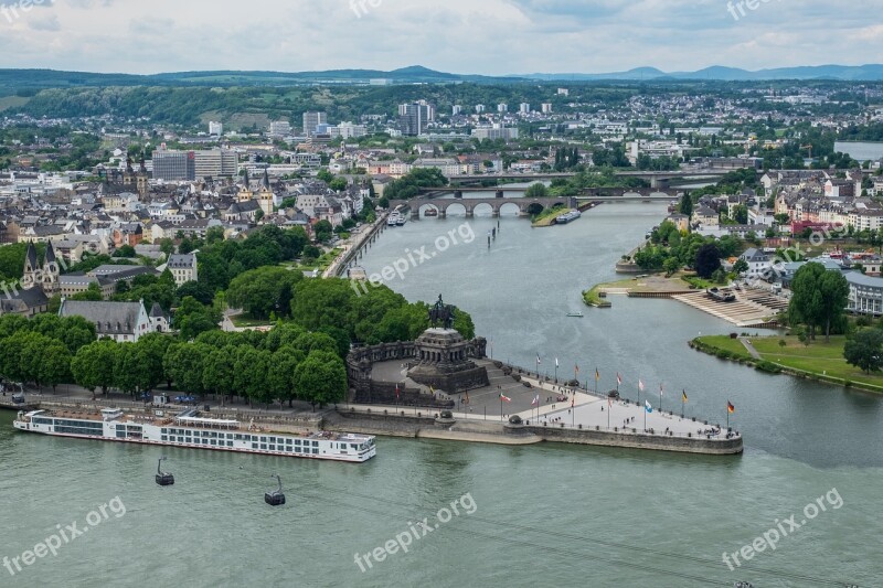 German Corner Koblenz Rhine Sachsen Mosel