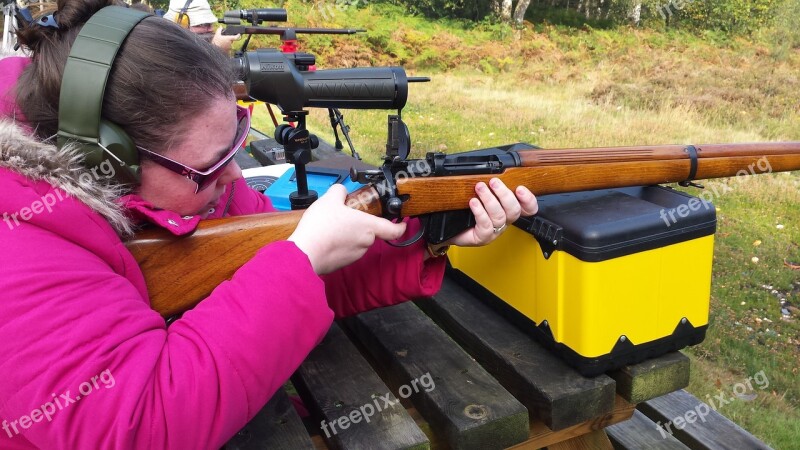 Woman Shooting Rifle Gun Weapon