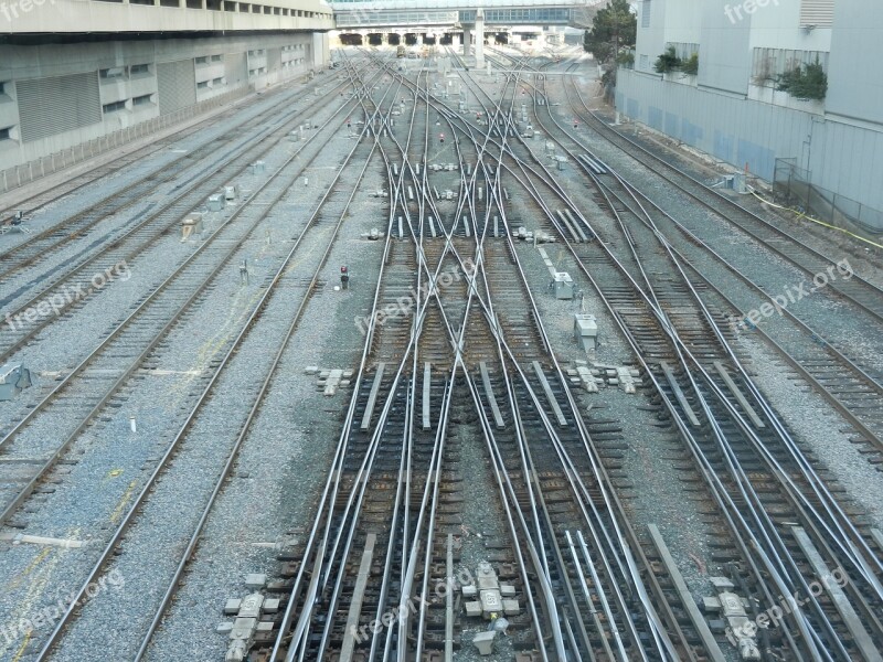 Train Tracks Transportation Railroad Railway