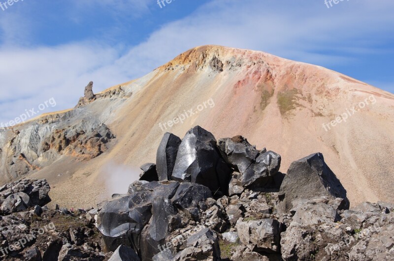 Landmannalaugar Mountain Nature Iceland Landscape